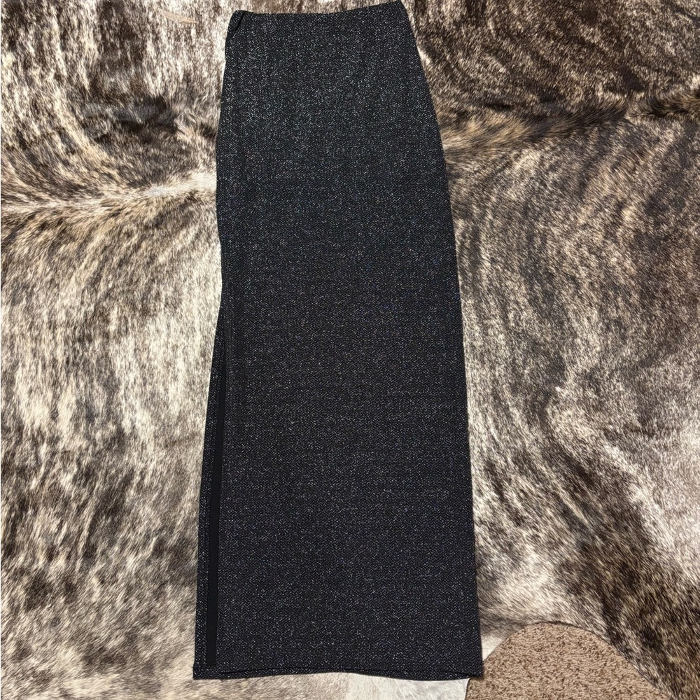 Double Zero Black Sparkle Maxi Skirt